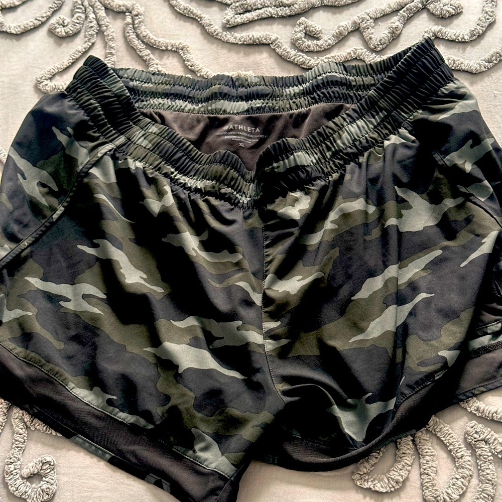 Athleta mesh racer shorts
